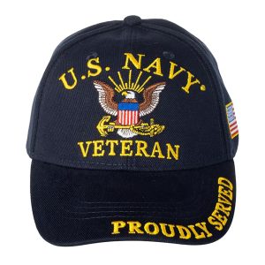 United States Navy Veteran Proudly Served Blue Hat Cap USN