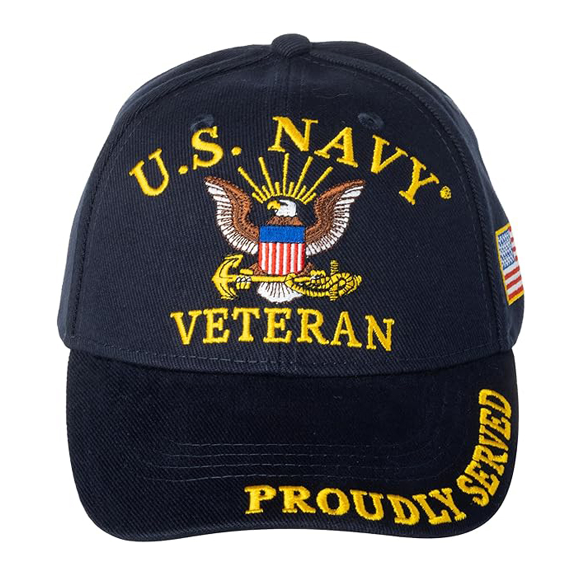 United States Navy Veteran Proudly Served Blue Hat Cap USN