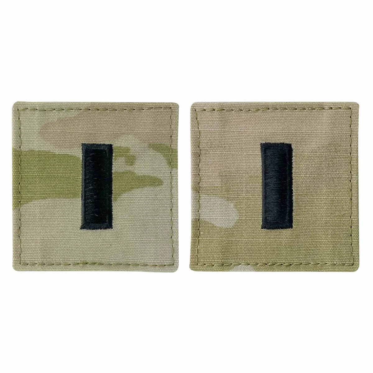 Army and Air Force Embroidered OCP with Hook Officer Rank Insignia: First Lieutenant