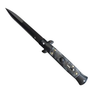 Blackout Godfather Quick-Deploy Stiletto Switchblade - Matte Black