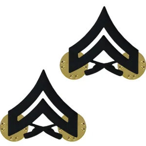 USMC Corporal Chevron – Black Metal