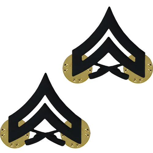 USMC Corporal Chevron – Black Metal
